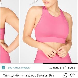 Fabletics pink trinity high impact sports bra